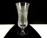 Footed Parfait Glass, Hurricane Shape, Etched Floral &amp; Berries, Short Ba... - £6.12 GBP