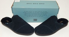 TOMS Nova Leather Wrap Sz 5.5 M EU 36 Women&#39;s Suede Faux Fur Mule Black 10014280 - $30.68