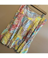 Lauren Ralph Lauren 100% Linen Bohemian Paisley Tiered Peasant Skirt Siz... - $61.44 CAD