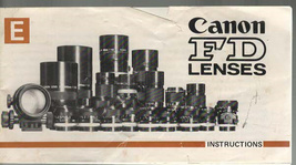 Canon FD Lenses Instructions Brochure 3&quot; X 6&quot; - £4.81 GBP