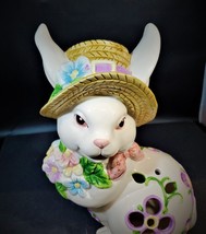 12.5&quot; Ceramic Easter Bunny Tea Light Holder Home Decor, Very Nice! - £31.64 GBP