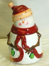 Nonni&#39;s Snowman Cookie Jar Hand Painted - £31.06 GBP