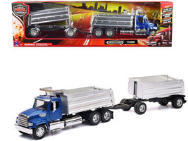 Freightliner 114SD Twin Dump Blue Long Haul Trucker Diecast - $1,184.85 MXN
