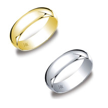 14K Yellow &amp;  White Gold Mens Women Plain Wedding Band Comfort Fit 6MM SIZE 4-13 - £262.98 GBP