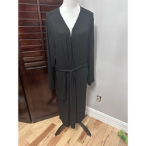 Bp Sleepwear Lounge Womens Robe Black Comfy Ribbed V-Neck Long Sleeve Kn... - $30.50