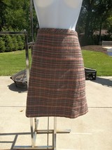 Nwt Talbots Beige, Pink, Burgendy Plaid Wool Blend Skirt 16 $99 - $29.99