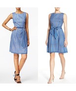 Anne Klein Blue Gingham Checked Midi Dress Women&#39;s Size 14 New - €47,92 EUR