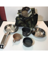 Camp Out Or Bug Out  10 x 7 x9 In Camo Bag W/ Cooking/Eating  Utensils - $13.53