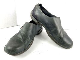 Groundhog Flats Women 10M Shoes Black brown Grey leather Button Slip on ... - €21,20 EUR