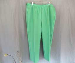 Alfred Dunner Woman pants pull-on 22W Palm Green straight leg 26&quot; short New - £12.29 GBP