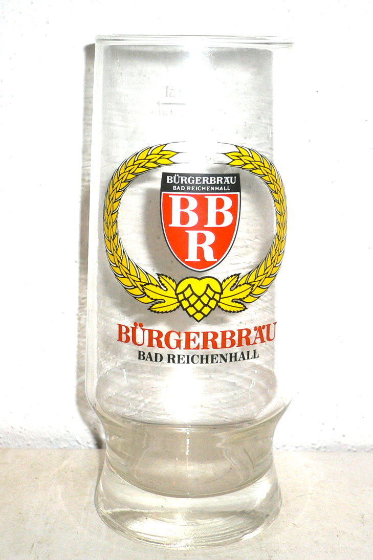 Burgerbrau Reichenhall Bavaria 0.5L German Beer Glass - $9.50
