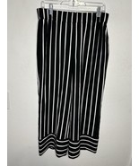 International Concepts Black White Stripe Wide Leg Stretch Waist Pants M... - $24.99