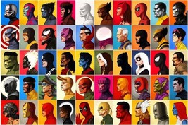 Marvel Comics Super Hero Collage Poster X-Men Venom Deadpool Avengers Art Print - £8.61 GBP+