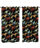 Multi Colored Dinosaurs T-rex Curtain - $1,085.34 MXN+