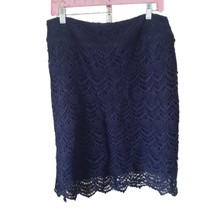 DownEast Navy Blue Crochet Lace Ruffle Mini Skirt - £9.88 GBP