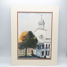 R. Blackburn Watercolor Painting White Church - £92.98 GBP