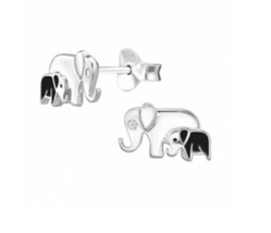 Elephant and baby sterling silver studs - €12,03 EUR