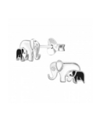 Elephant and baby sterling silver studs - $257.26 MXN