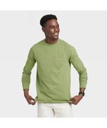 Goodfellow &amp; Co Men&#39;s Long Sleeve Pocket Tee Shirt X-LARGE Green New - $404.07 MXN