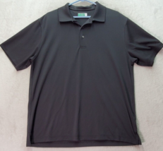 Ben Hogan Polo Shirt Men Large Black Golf Performance Short Sleeve Slit Collared - £14.67 GBP