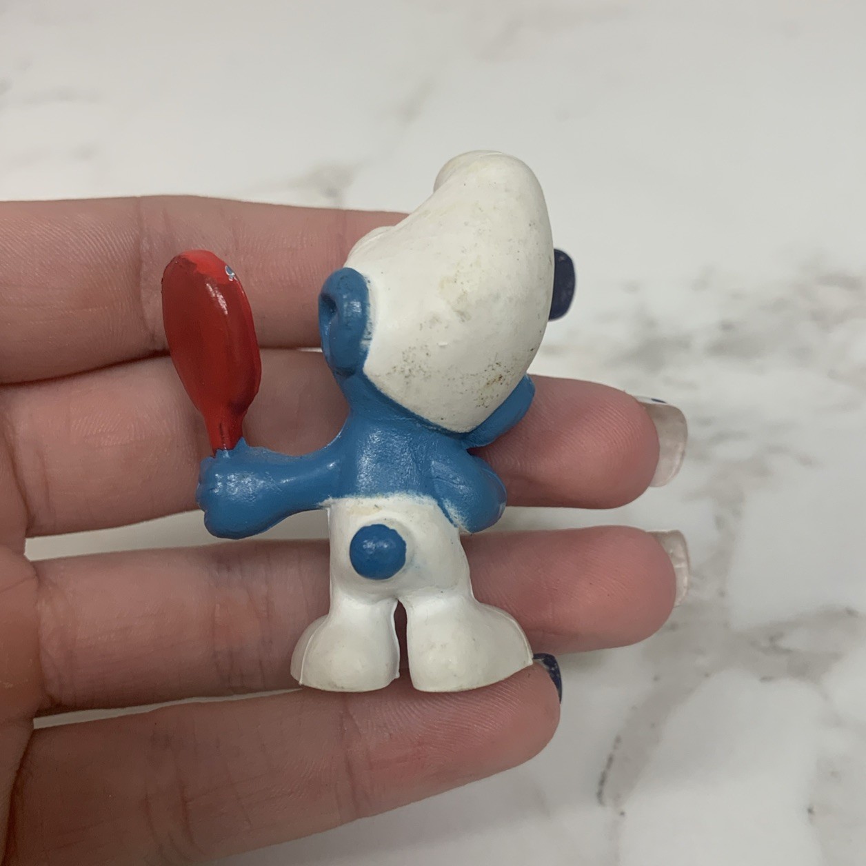 Smurfs Vanity Smurf with Mirror Peyo PVC Figure 1972 vintage Item image 4