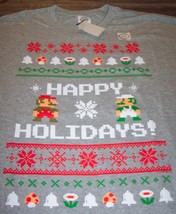 Nintendo Super Mario Bros. Christmas Sweater Style T-Shirt Large New Luigi - £15.48 GBP