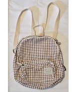 Billabong Mini Mama Houndstooth Backpack Purse Brown Beige Small Cotton Bag - $520.80 MXN