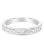 Stunning .925 Sterling Silver Half-eternity Princess-cut Diamond Band Ring - $384.00