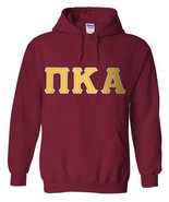 Pi Kappa Alpha Hoodie - Garnet - Twill Gold Letters with White Outline - £39.18 GBP
