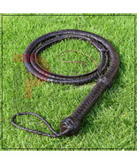 8ft Genuine Cowhide Leather Indiana Jones-Style 12-Plait Equestrian Bull... - $725.21 MXN