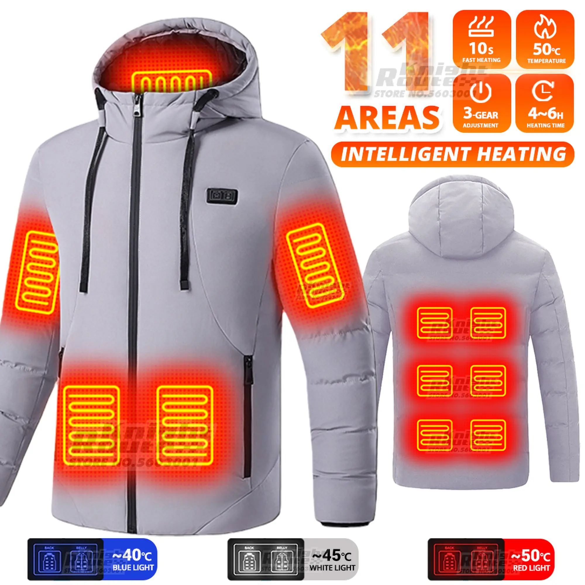 11 Areas Electric Heated Jacket Women&#39;s Men Winter Motorcycle Jacket USB Moto - £48.47 GBP+