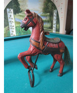 CERAMIC AND WOOD HORSE CHRISTMAS DECOR 10 X 8&quot; ORIGINAL - £58.40 GBP
