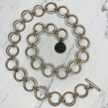 Gold Tone Open Hoop Toggle Chain Link Belt Size Small S Medium M - £15.50 GBP