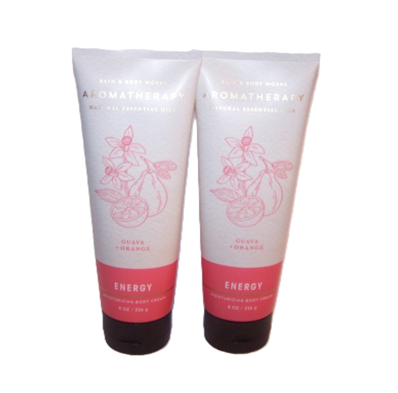 Energy Guava Orange Moisturizing Body Cream Bath & Body Works Aromatherapy x2