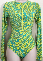 Trina Turk Trillis Turquoise Zip Front Paddle Suit Swimsuit Rash Guardnwt - £74.33 GBP