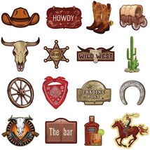 32 Pieces Western Party Decorations Cowboys Party Decorations Western Cutouts Co - £16.01 GBP