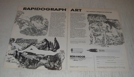 1990 Koh-i-noor Rapidograph Pens Ad - Lyn Lazarus&#39;s Allegorical Drawings - £14.54 GBP