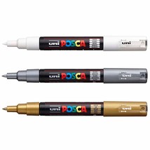 Posca PC-1M Paint Art Marker Pens - Fabric Glass Metal Pen - Set of Whit... - £19.95 GBP