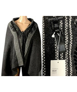 NWT Eileen Fisher Blanket Shawl Charcoal Gray OS Vintage Wool Lofty Ital... - £99.06 GBP