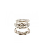 14K WHITE GOLD DIAMONDS EXCLUSIVE TRIPLE RING SIZE 7.5 - $19,181.95