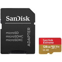 SanDisk Extreme 128GB UHS-I U3 microSDXC Memory Card with SD Adapter - $43.88