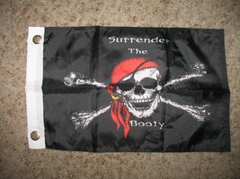 usep 12x18 12&quot;x18&quot; Jolly Roger Red Bandana Hat Pirate Boat Bike Car Deco... - £3.04 GBP