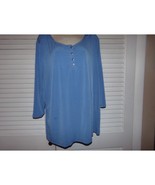 Susan Graver liquid knit blue top size 1X Excellent - €13,55 EUR