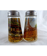Vintage Paris France Glass Salt And Pepper Shakers 4&quot; Souvenirs - $20.29 CAD