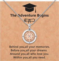 Graduation Gifts 2024 for Girls High School Rotate Compass Necklace for Women Da - £22.98 GBP