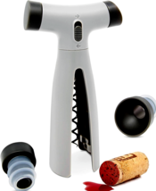 Eparé Wine Bottle Opener Multi-Tool Corkscrew Foil Cutter, Pourer & Stopper GRAY image 6