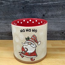 Santa Claus Holiday Planter 5&quot; Decorative Christmas Canister Blue Sky Clayworks - £15.16 GBP