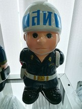 Doll Military Police MP Airman Piggy bank ceramic men show baby saving Big - $60.78