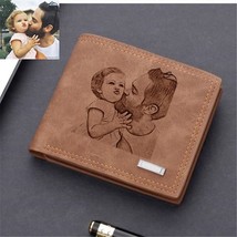 CEXIKA Custom Christmas Picture Text Father&#39;s Day Gift Wallet Men Engraved Photo - £64.32 GBP