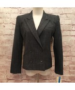 Liz Claiborne Gray Wool Herringbone Tweed Career Blazer NEW Vintage 80s ... - £38.37 GBP